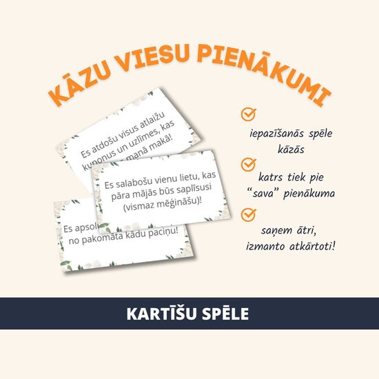 SPĒLE "KĀZU VIESU PIENĀKUMI"